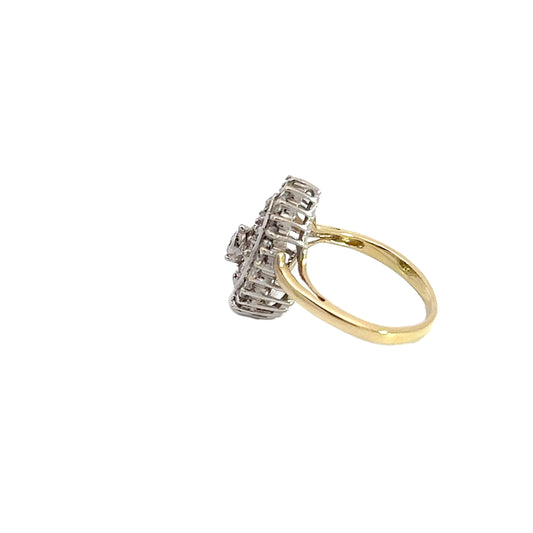 14K Diamond Cluster Ring