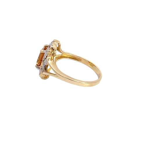14K Citrine & Diamond Ring