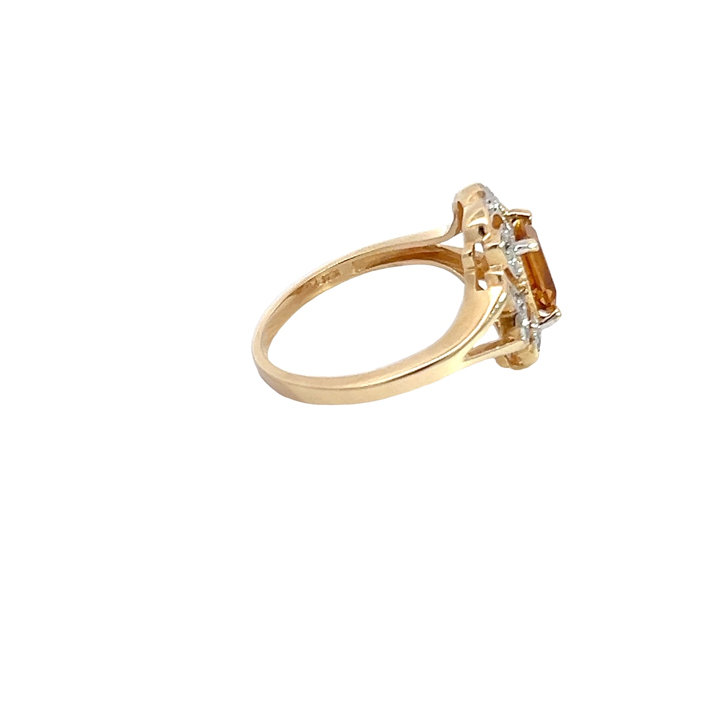 14K Citrine & Diamond Ring