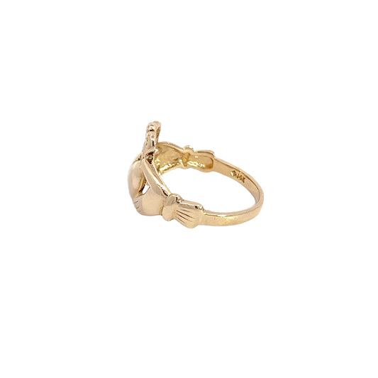 14K Yellow Gold Claddagh Ring