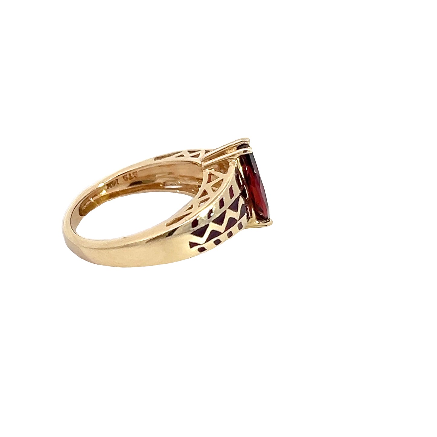 14K Garnet Ring with Enameling