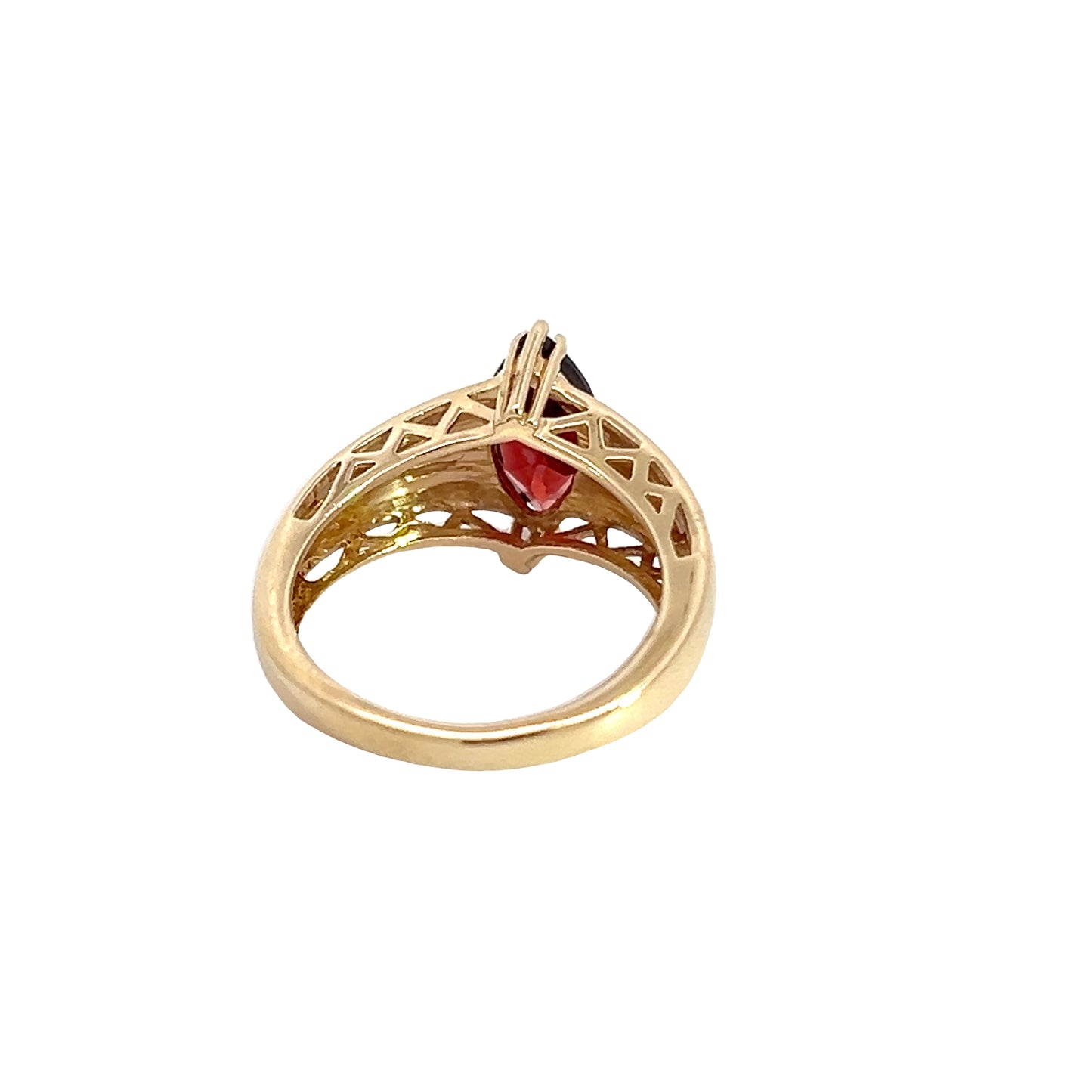 14K Garnet Ring with Enameling