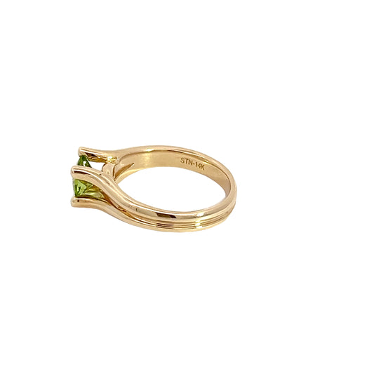14K Yellow Gold Peridot Ring