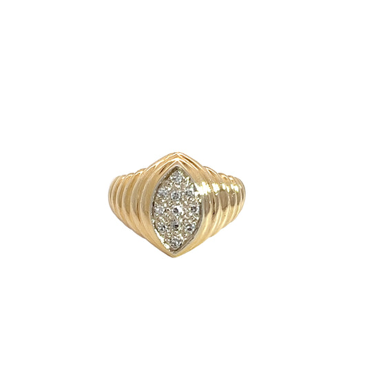 14K Yellow Gold & Diamond Ring