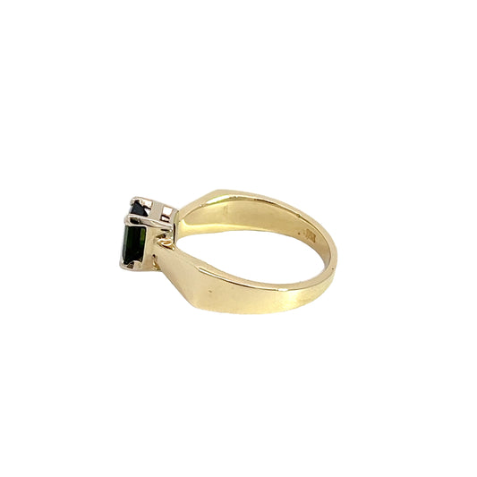 14K Green Tourmaline Ring
