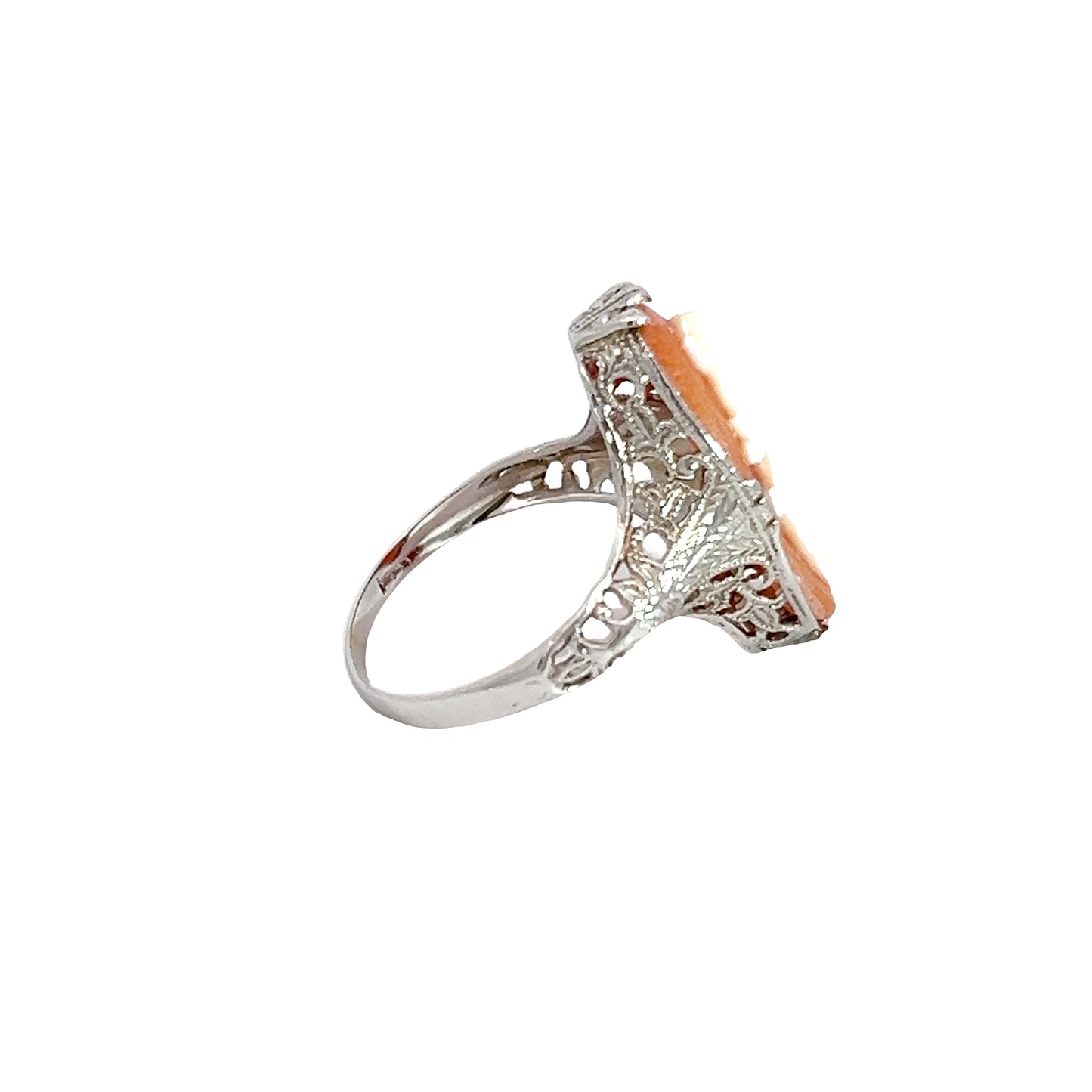 Vintage 14K White Gold Cameo Ring