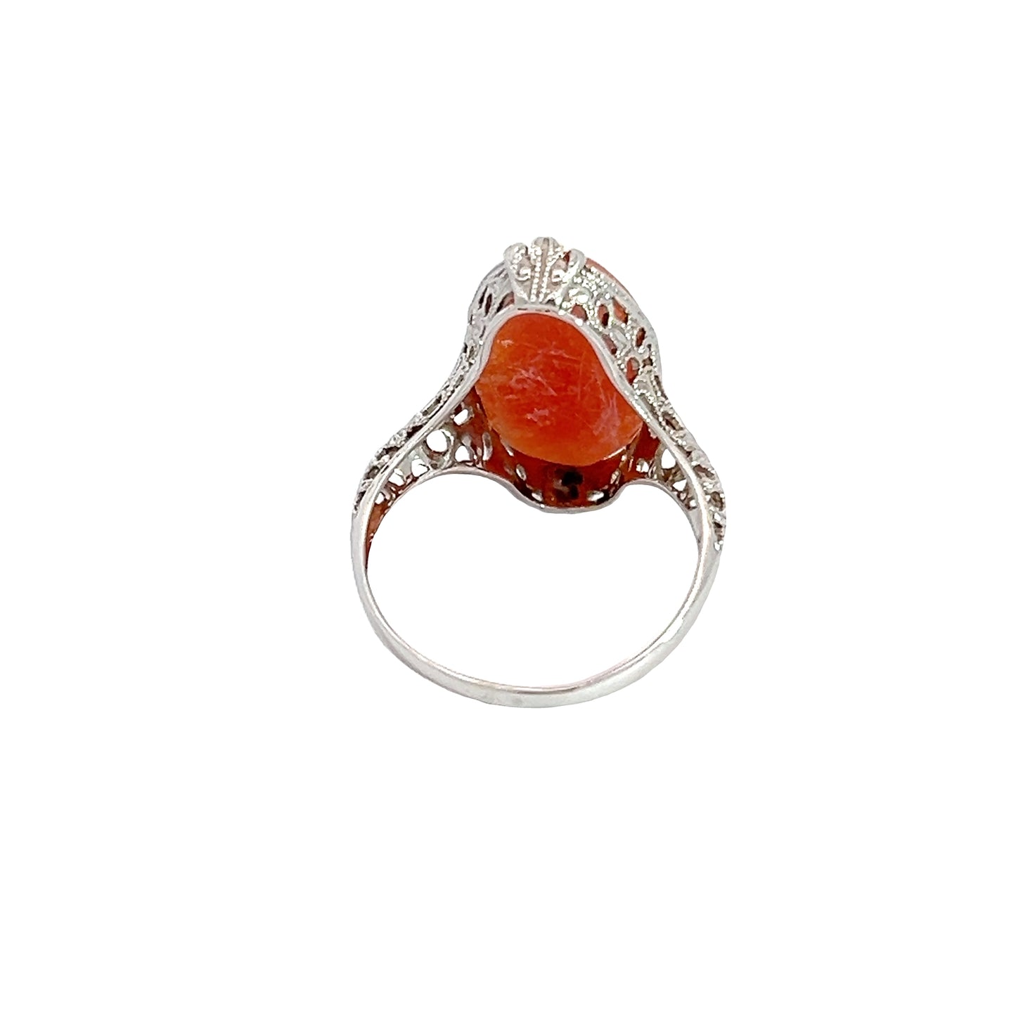 Vintage 14K White Gold Cameo Ring