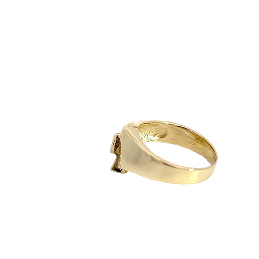 14K Diamond Triangle Ring