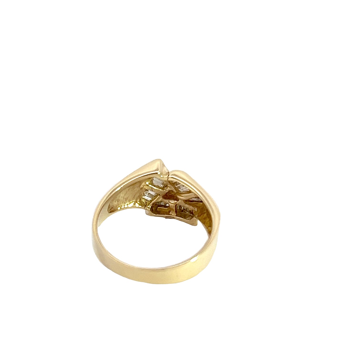 14K Diamond Triangle Ring
