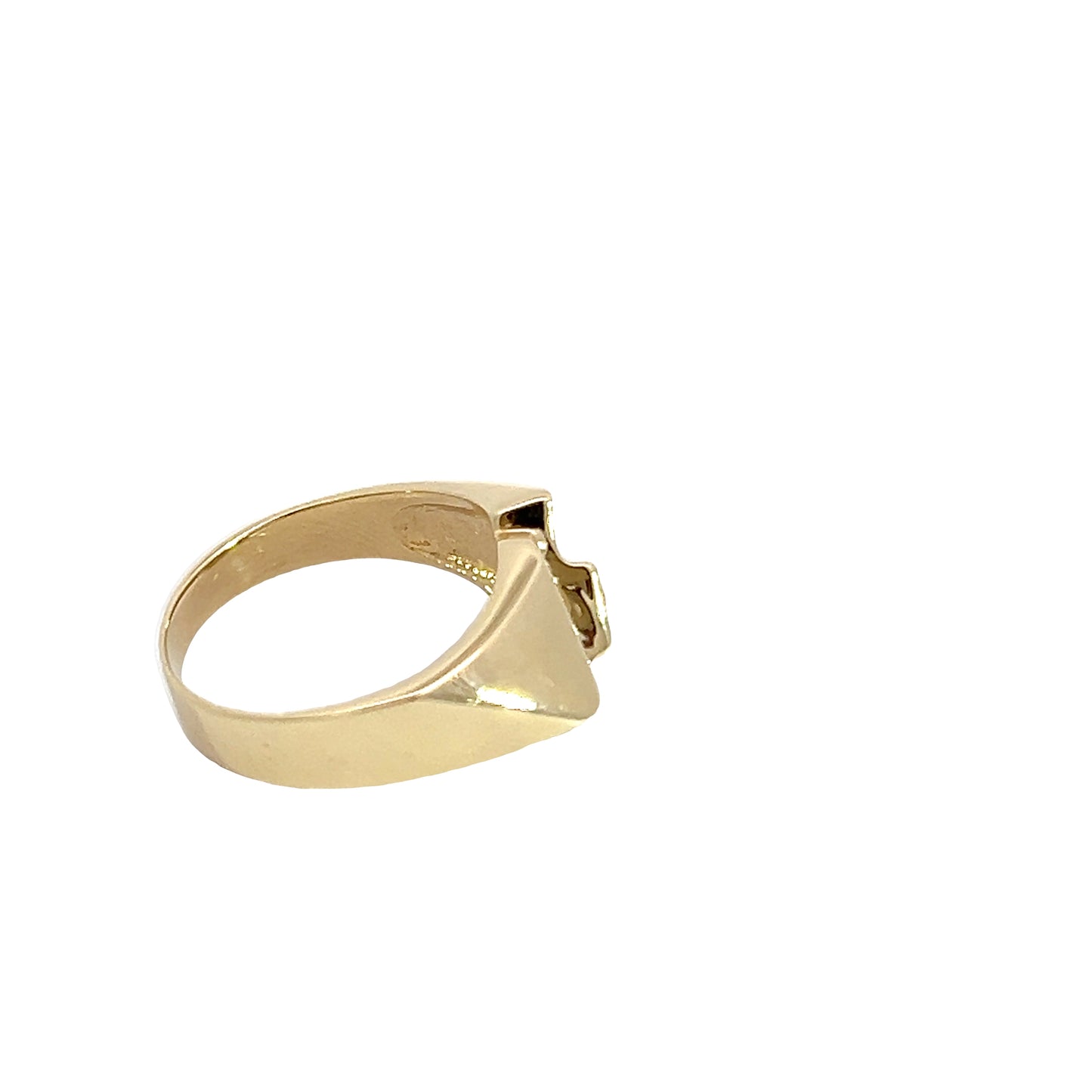 14K Diamond Triangle Ring