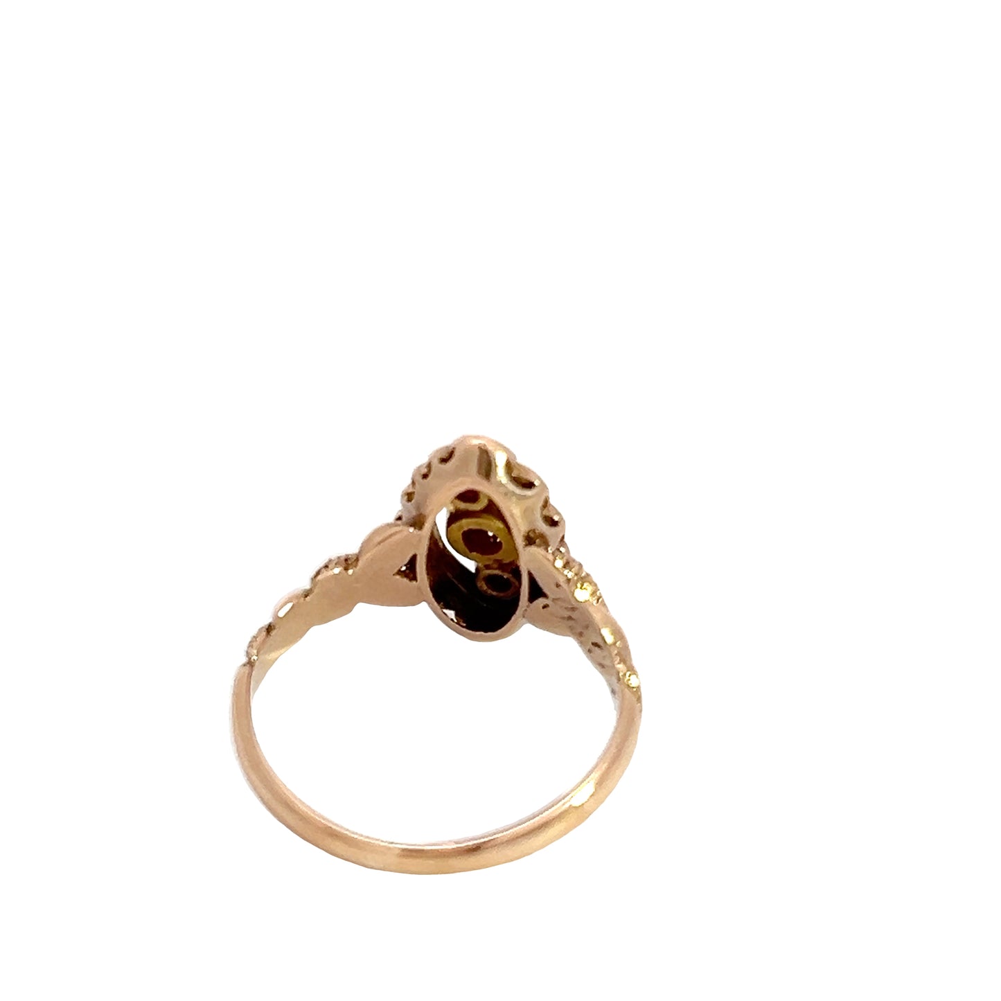 Antique Garnet Ring with Engraving