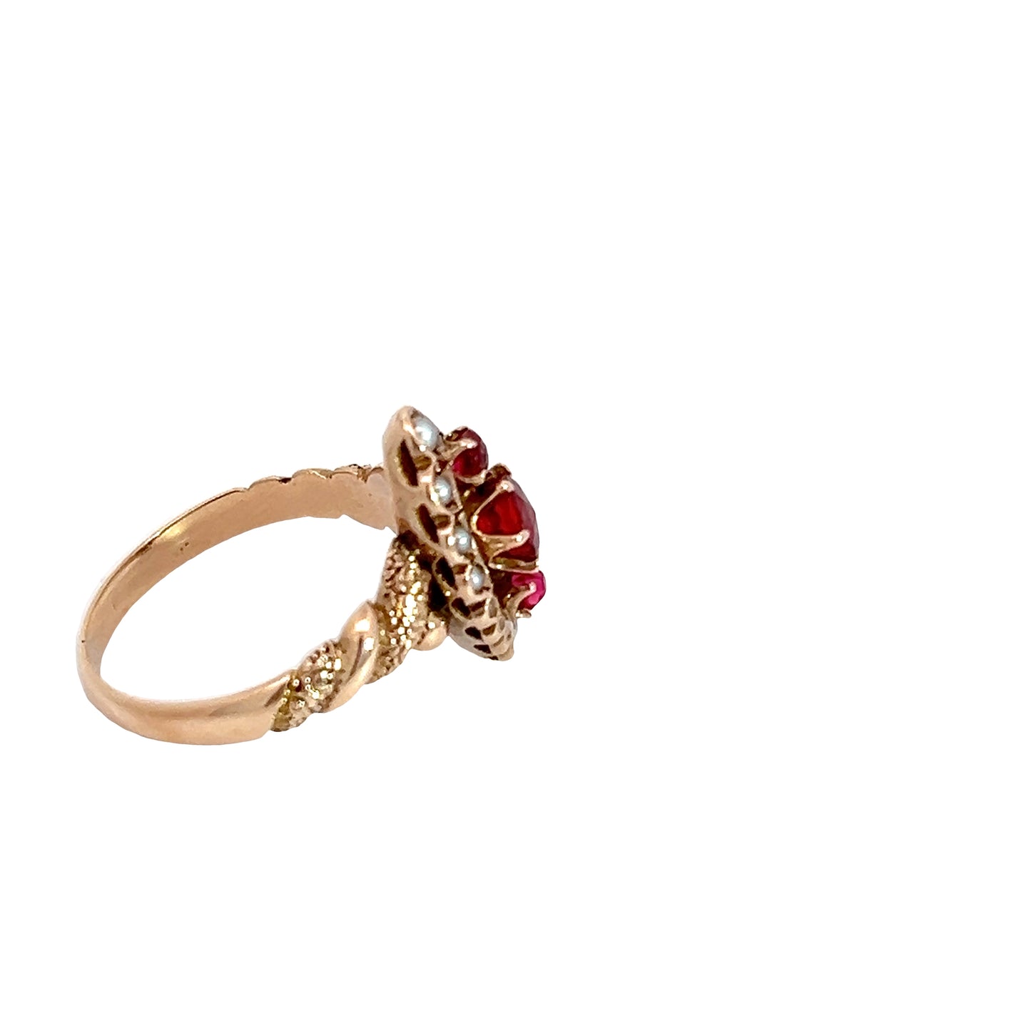 Antique Garnet Ring with Engraving