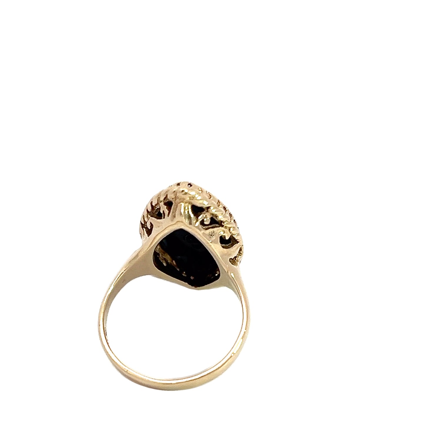 14K Yellow Onyx Ring with Diamond