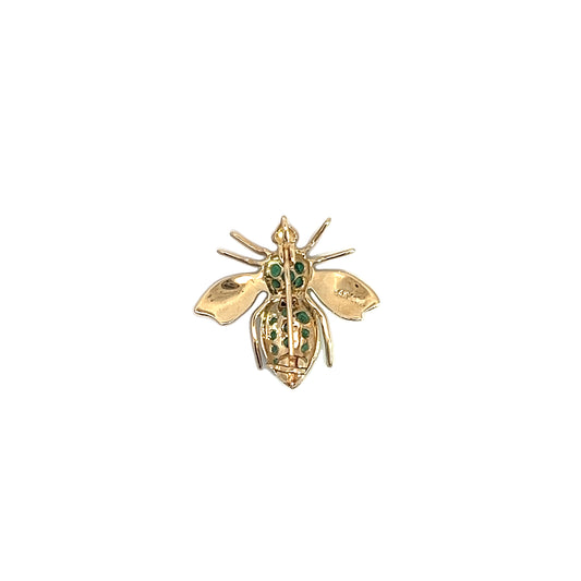 14K Emerald Insect Brooch