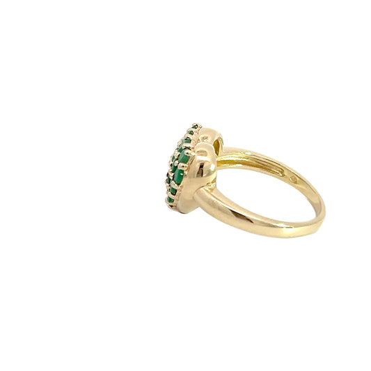 18K Emerald Heart Ring