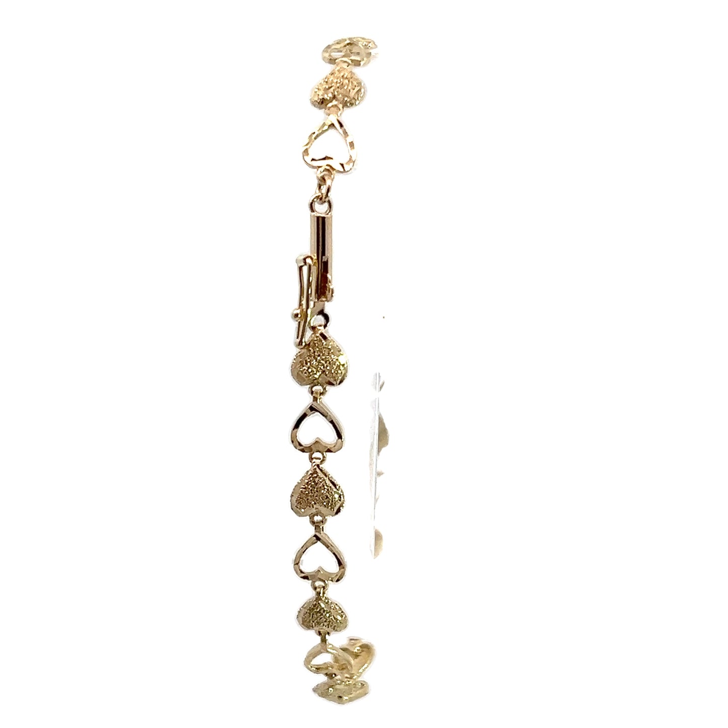 14K Yellow Gold Heart Bracelet
