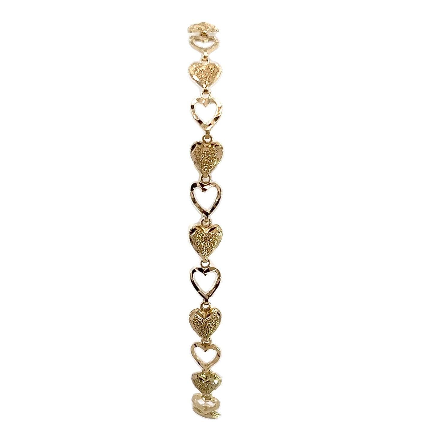 14K Yellow Gold Heart Bracelet