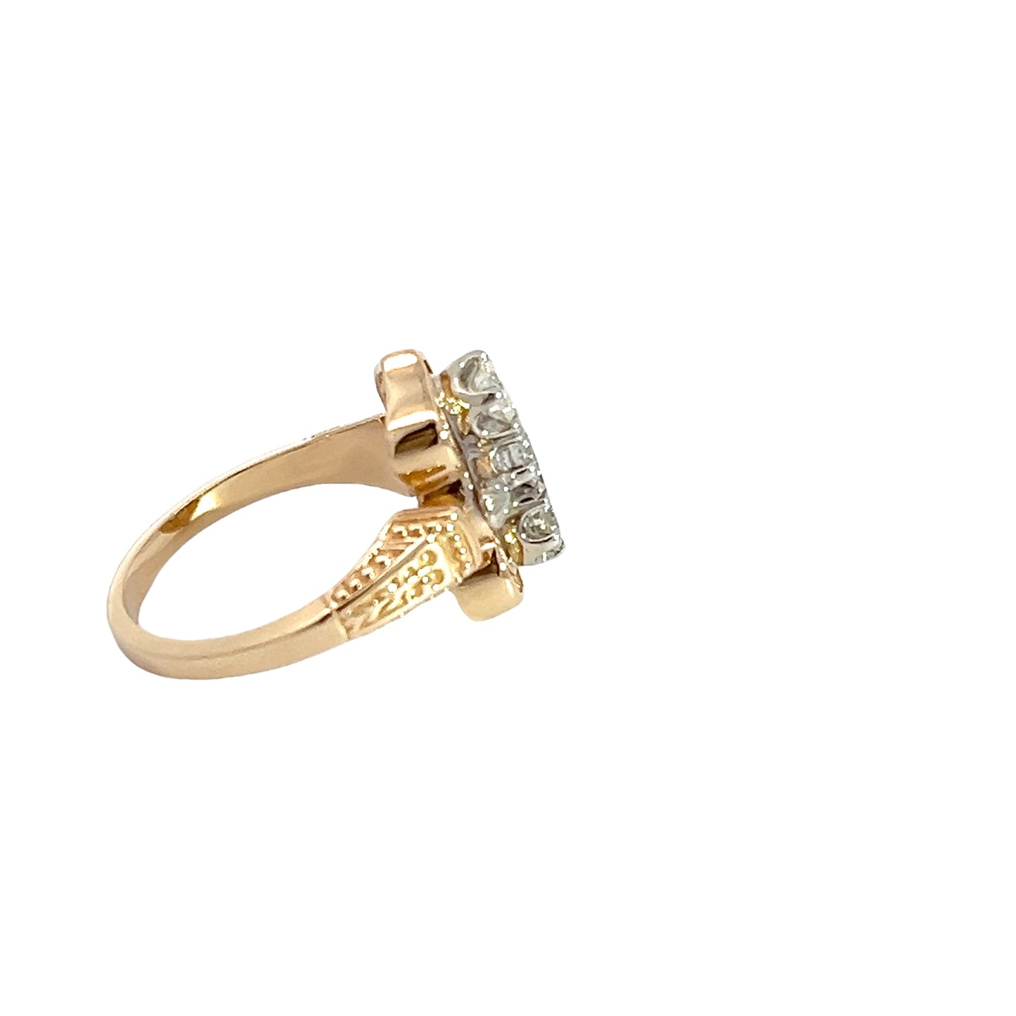 14K 3 Stone 0.62CTW Diamond Ring