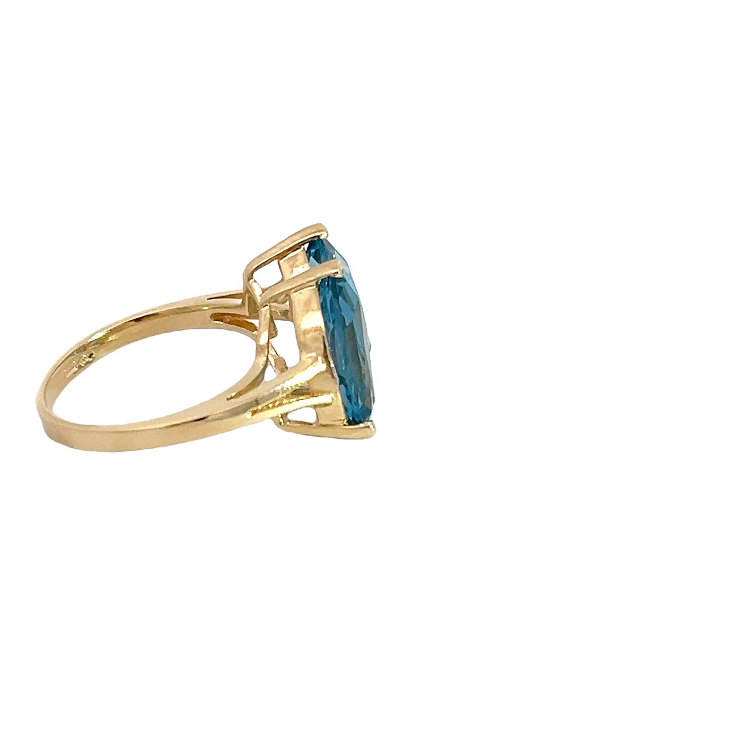 14K Blue Topaz Ring