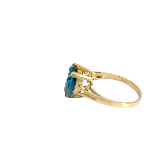 14K Blue Topaz Ring