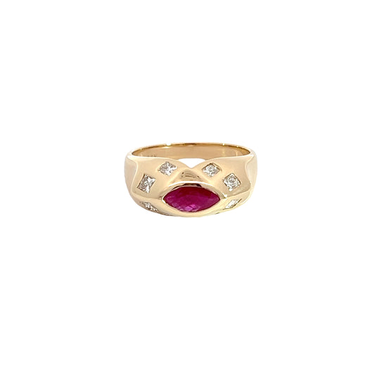 14K Ruby & Diamond Ring