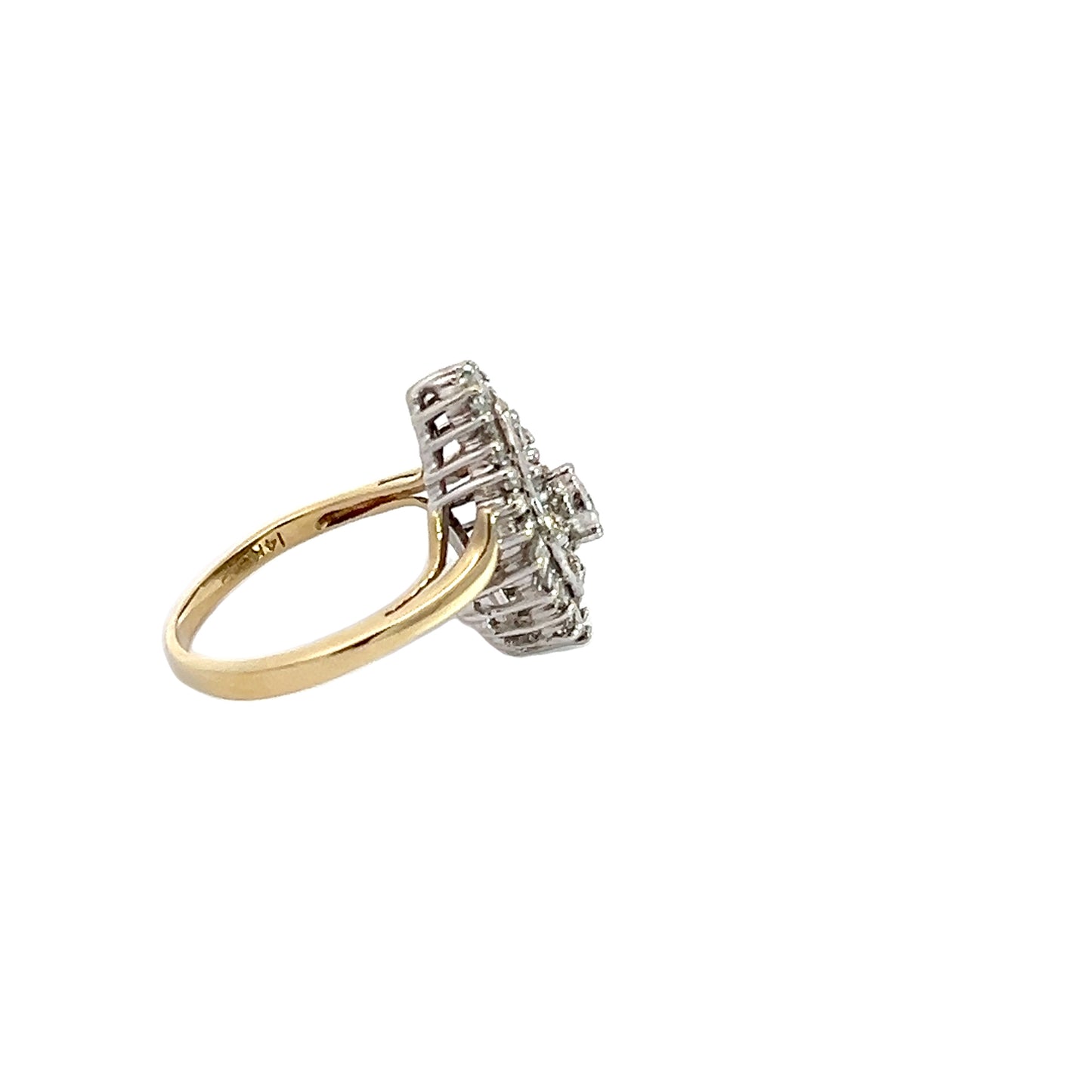 14K Diamond Cluster Ring