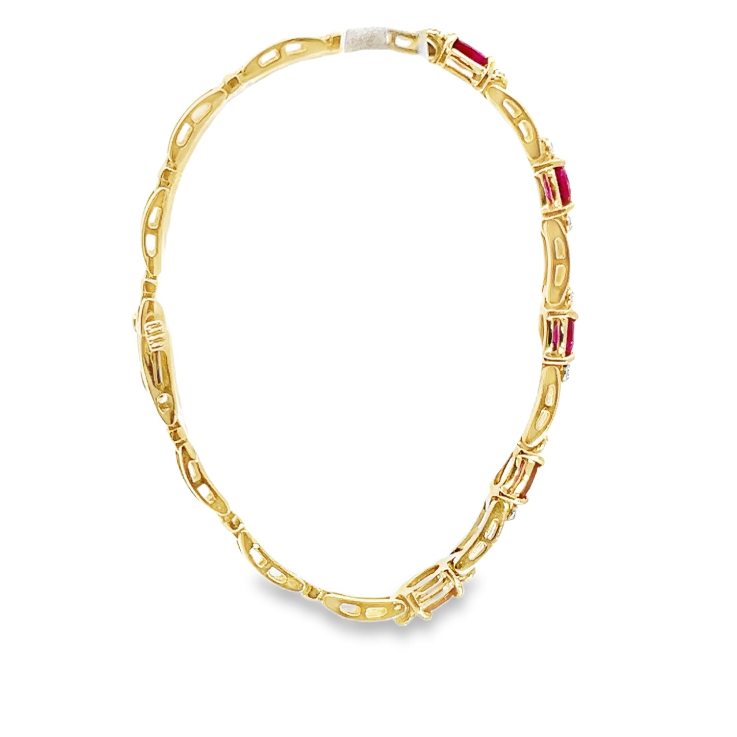 14K Yellow Gold Ruby & Diamond Bracelet