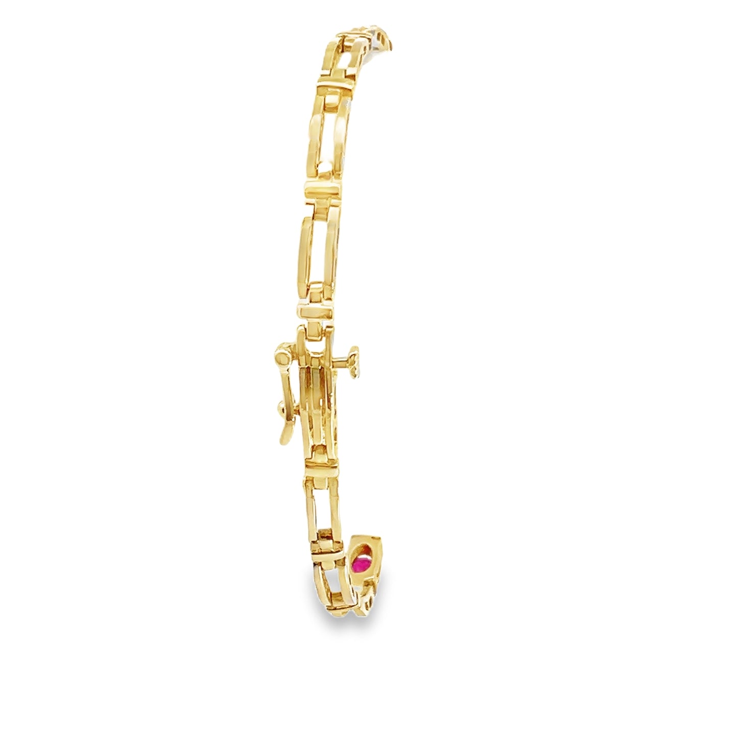 14K Yellow Gold Ruby & Diamond Bracelet