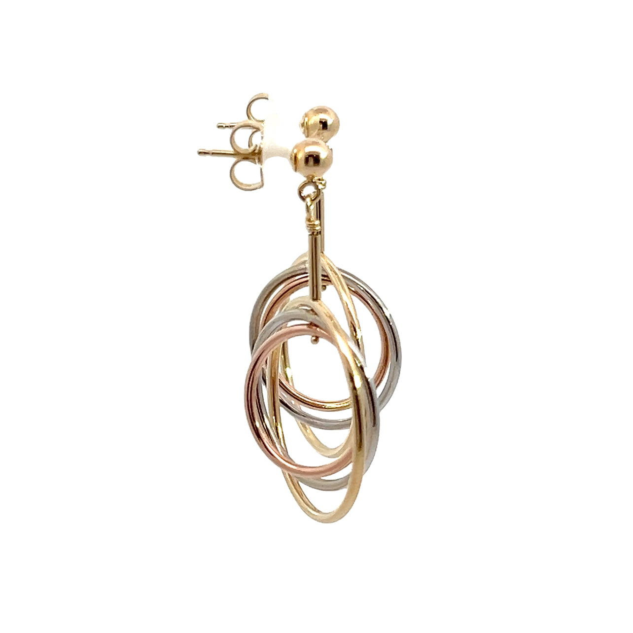 Tricolor Multi-hoop Drop Earrings