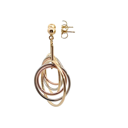 Tricolor Multi-hoop Drop Earrings