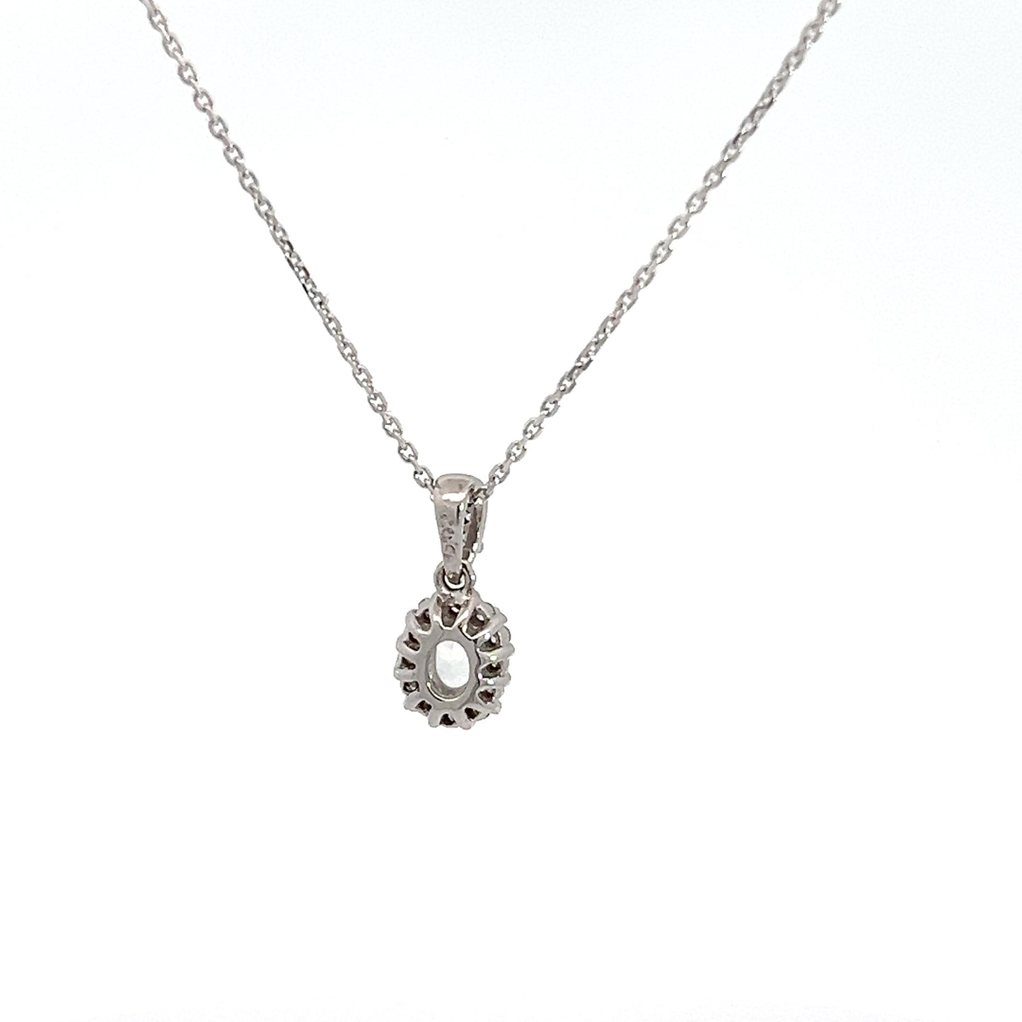 White Sapphire Pendant and White Gold Chain