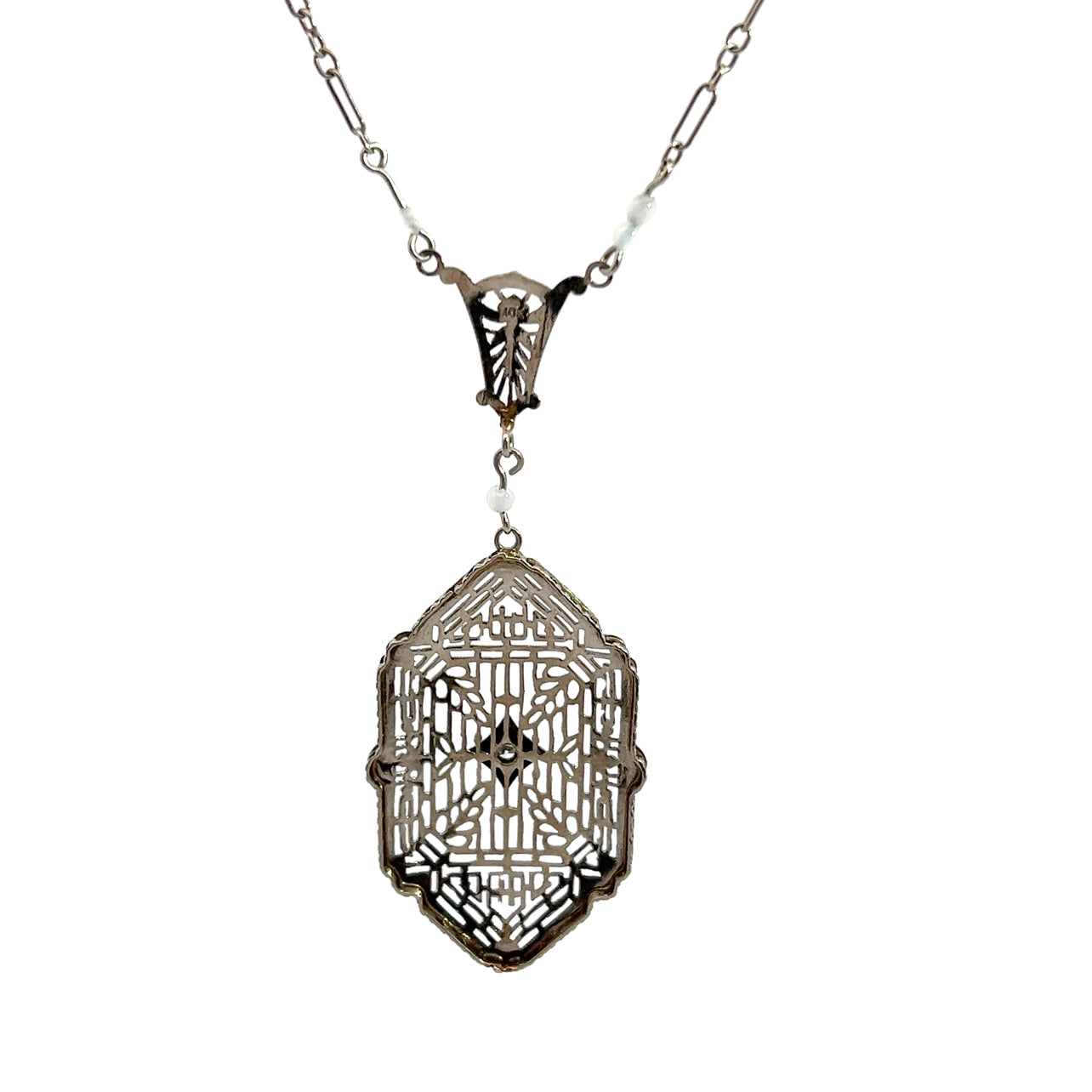 Art Deco 10K Filigree Necklace