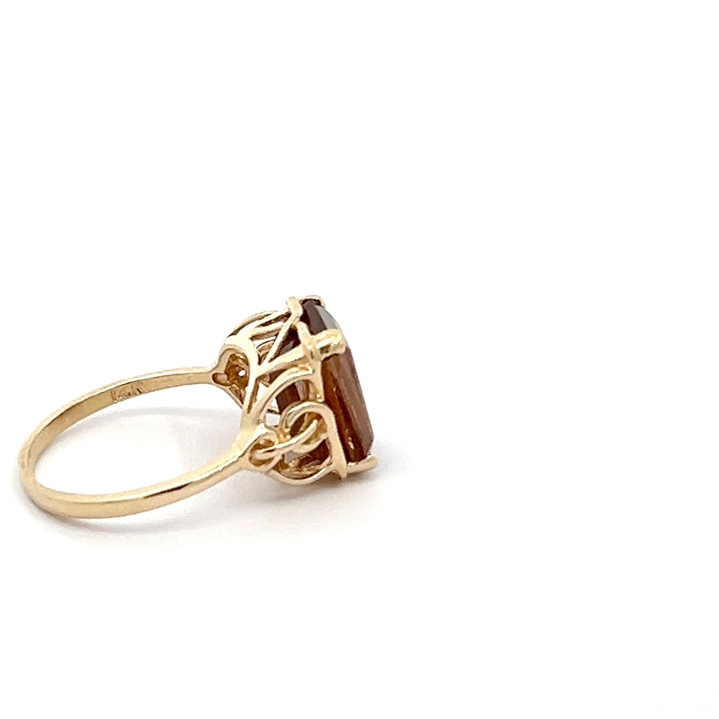 14K Yellow Gold Rutilated Quartz Ring