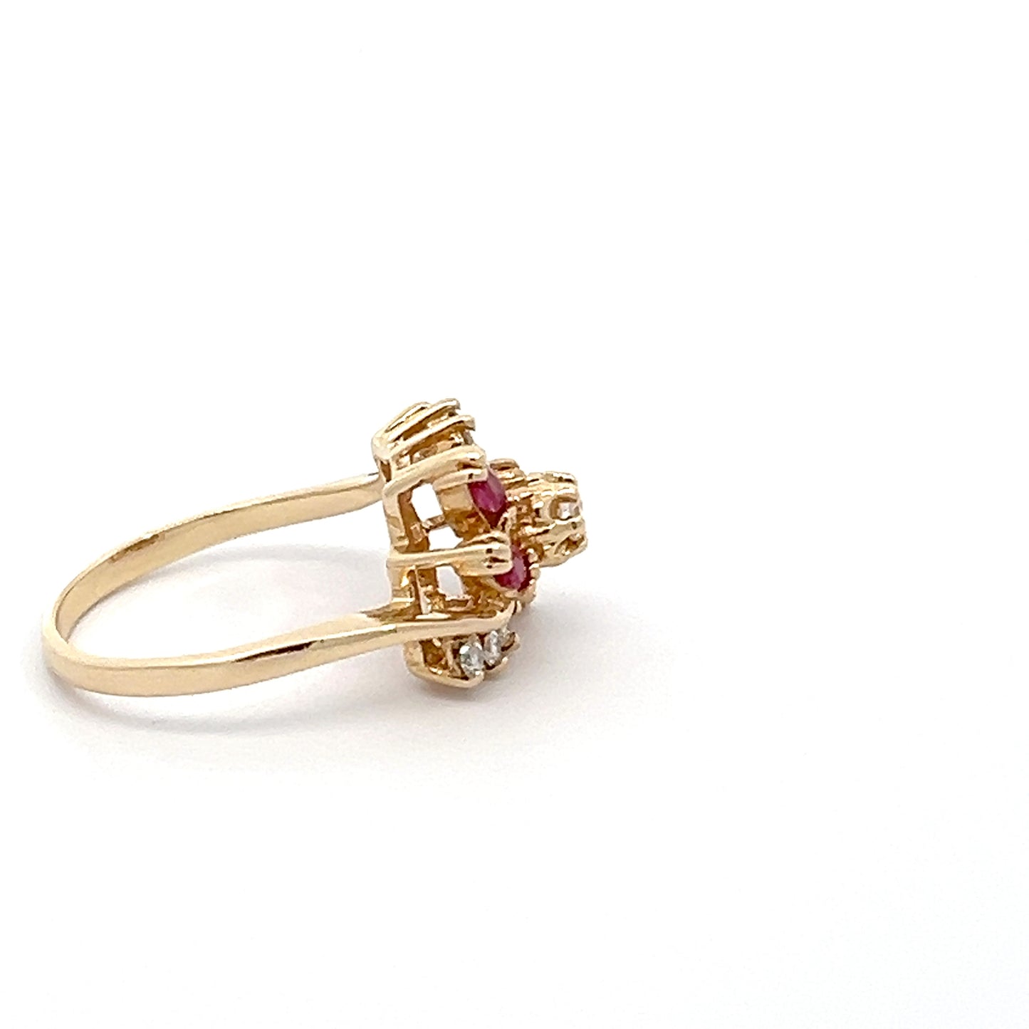 Ruby & Diamond Cluster Ring