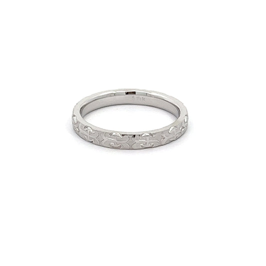 14K White Gold Band