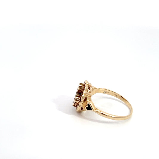 Vintage 14K Diamond Ring with Enameling