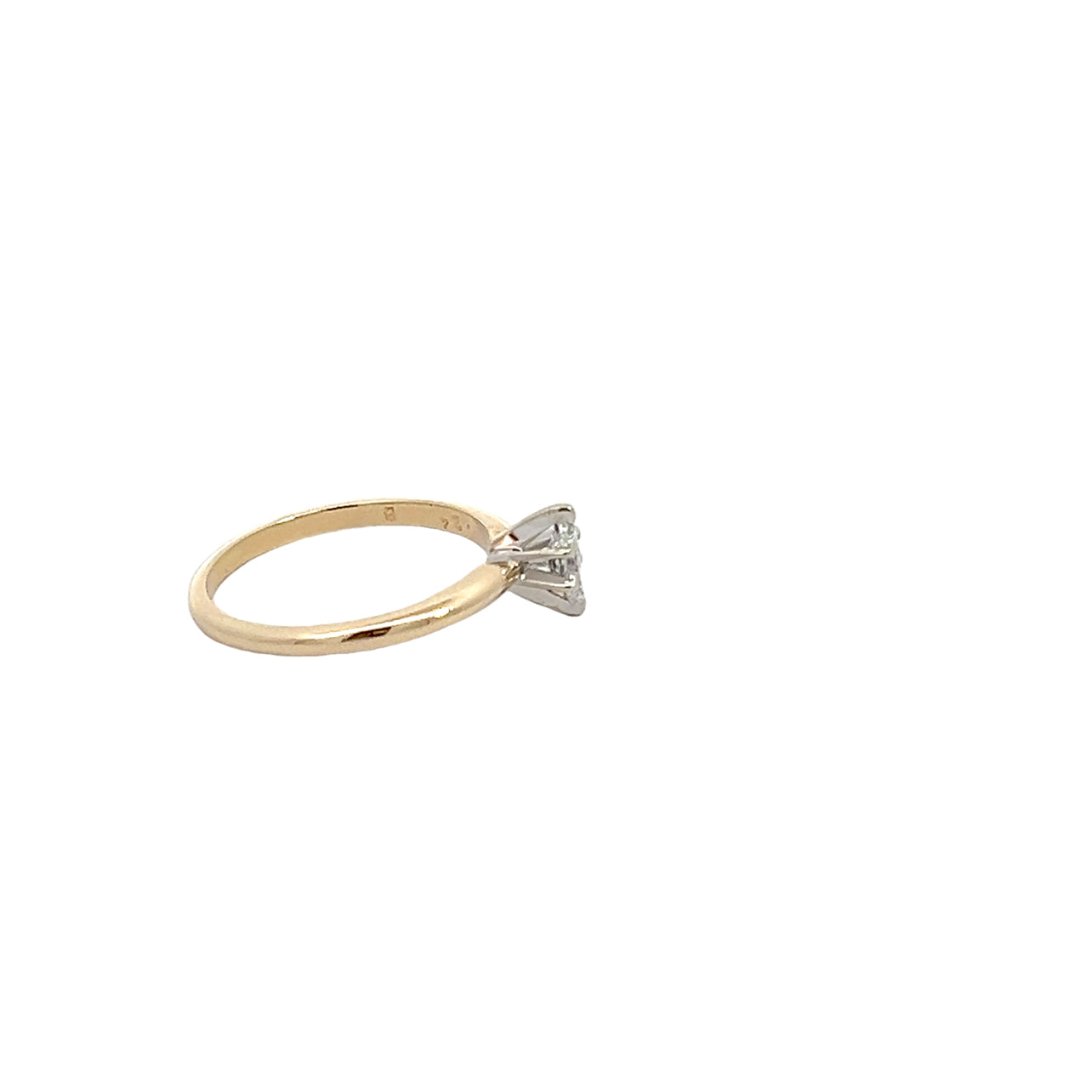 14K MQ Solitare Diamond Ring