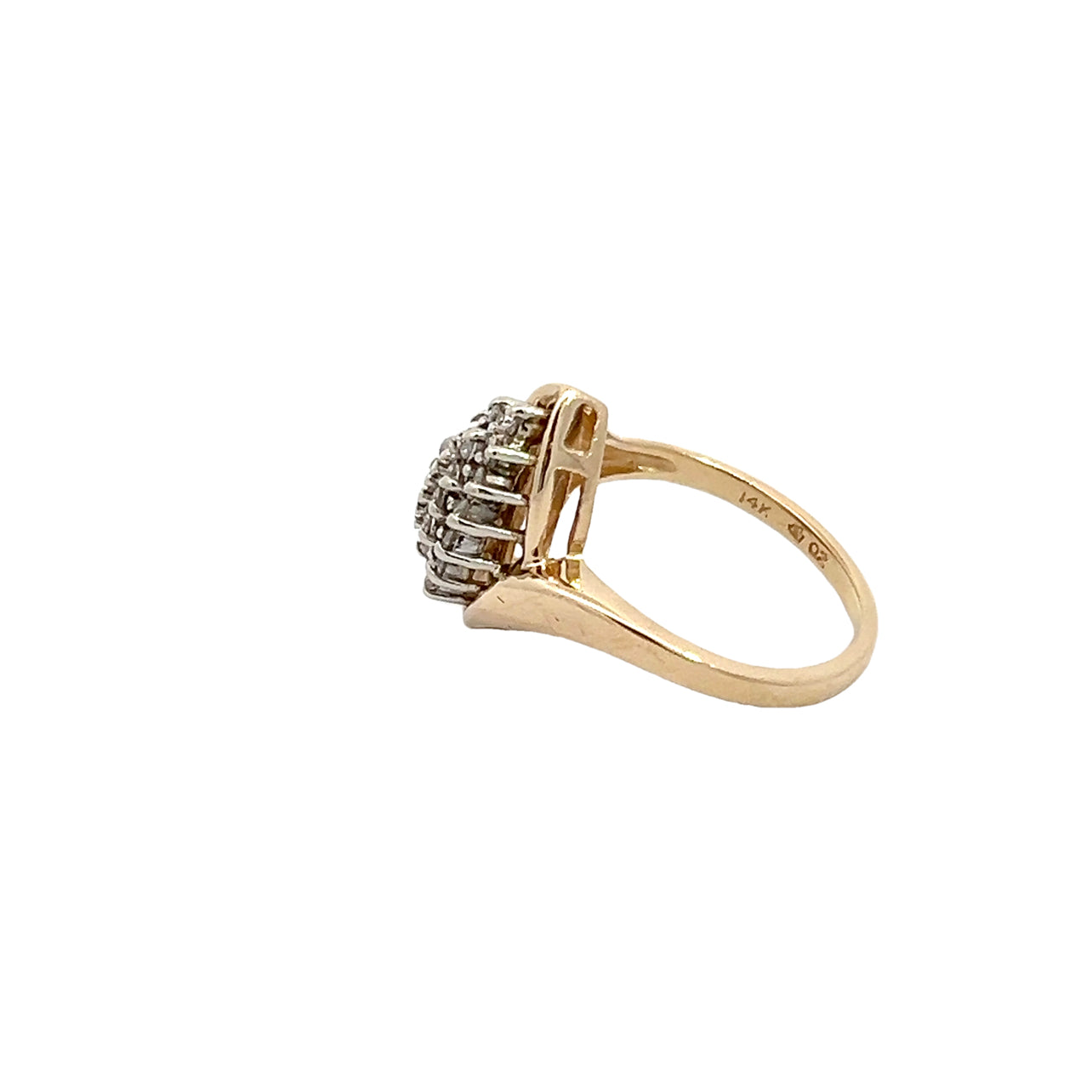 14K Diamond Cluster Ring