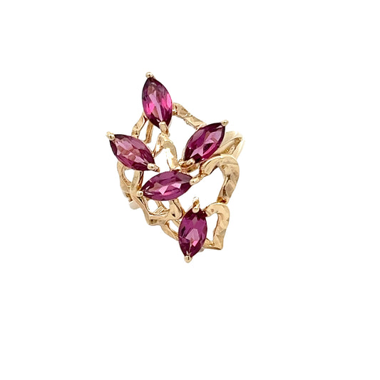 14K Rhodolite Garnet Cocktail Ring