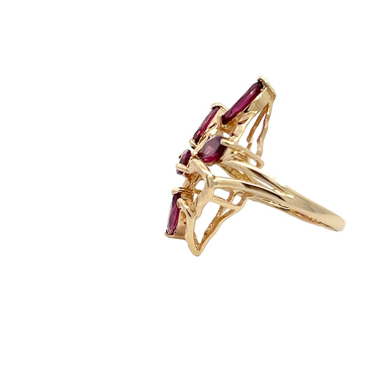 14K Rhodolite Garnet Cocktail Ring