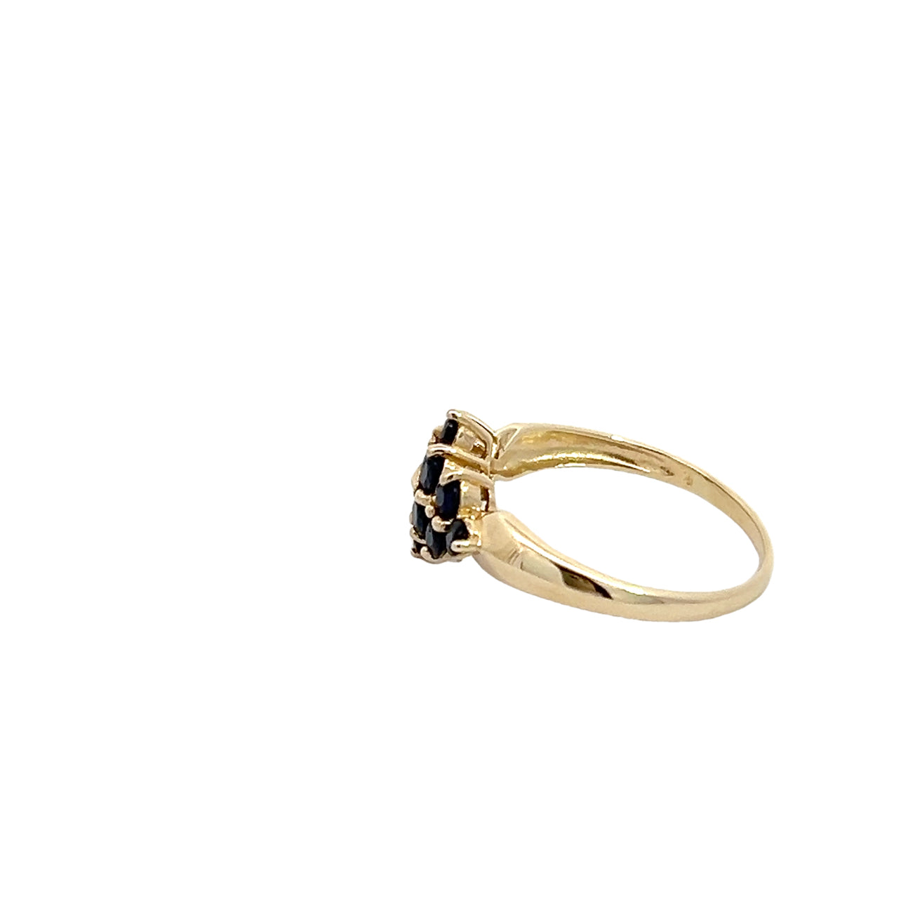 Blue Sapphire Cluster Ring