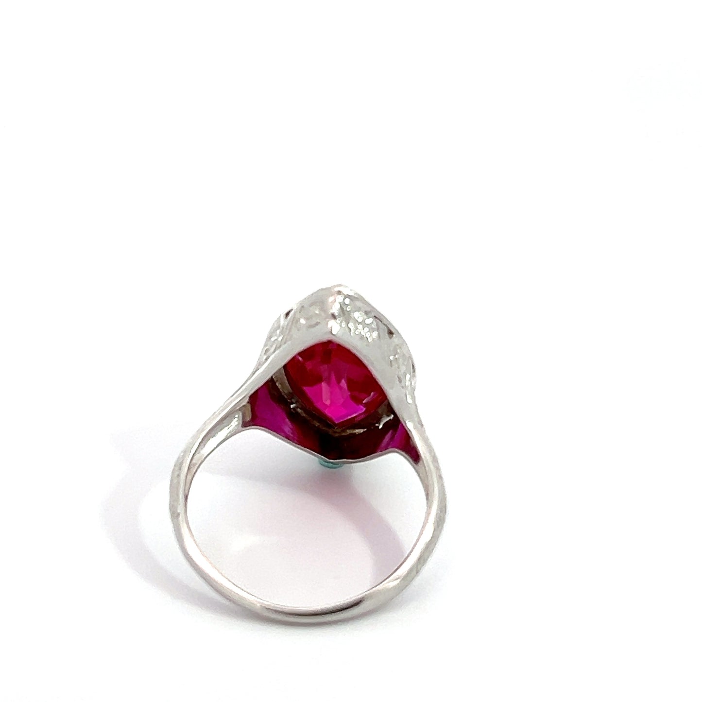 Vintage 18K Syn Ruby Ring