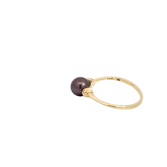 14K Black Pearl Ring