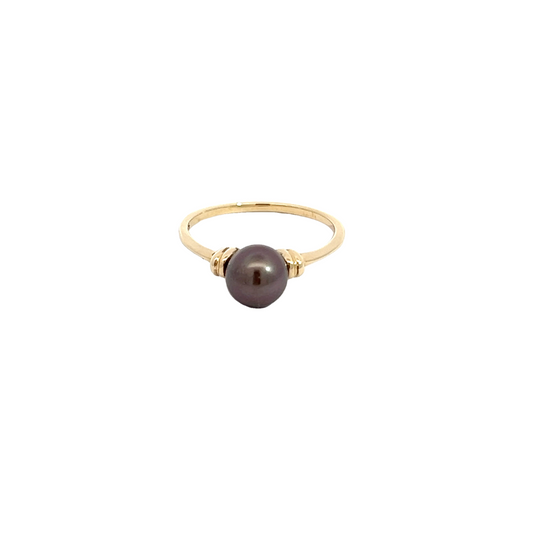 14K Black Pearl Ring