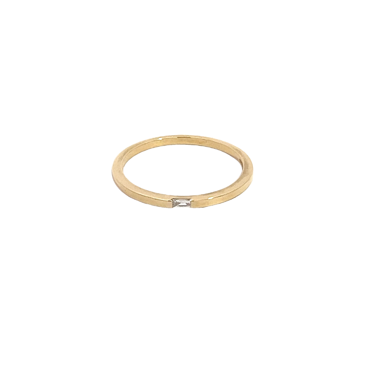 18K Band with Baguette Diamond