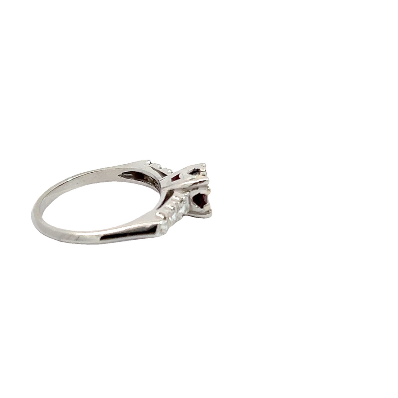 Vintage Platinum Pink Sapphire Ring