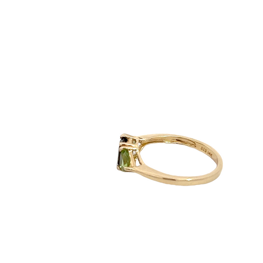 14K Green Tourmaline & Peridot Ring