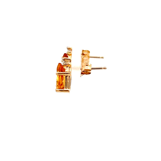 14K Citrine Stud Earrings