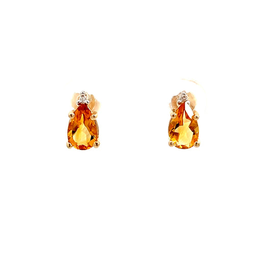 14K Citrine Stud Earrings