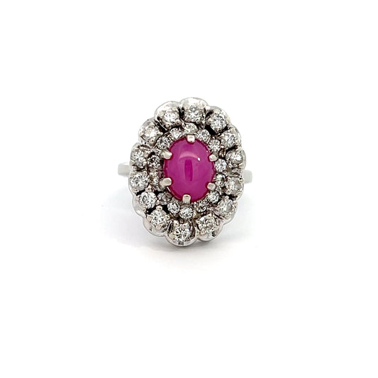 Vintage Star Ruby Diamond Ring